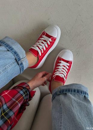 Женские текстильные, красные, стильные и качественные кроссовки. от 36 до 40 гг. 9628 мм9 фото