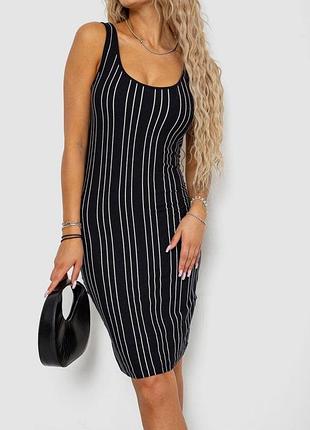Сарафан в полоску, цвет черный, 244r311