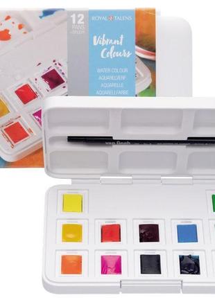 Набор акварельных красок van gogh pocket box vibrant colours 12 кювет royal talens