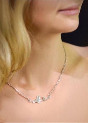 Срібне кольє з пташками 2