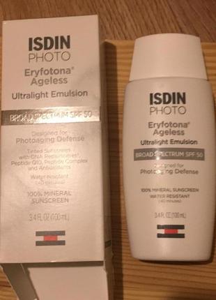 🔥-70%🔥 минеральный санскрин isdin photo eryfotona ageless ultralight tinted mineral sunscreen2 фото