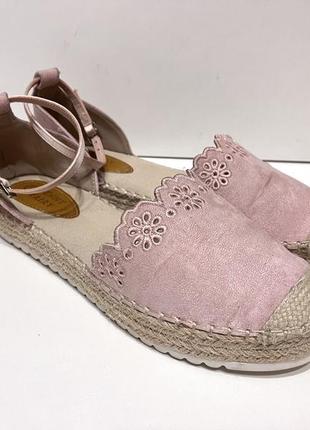 Новые стильные босоножки, эспадрильи с закрытым носком на платформе розовые 40  ✔️новое состояние  🌸 стелька 25,5-26см3 фото