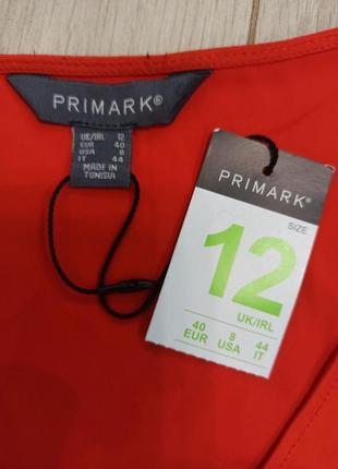 Блуза топ майка, атласная красная с завязками, без рукавов, primark3 фото