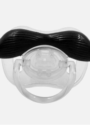 Силиконовая соска пустышка ортодонтическая усы для новорожденных английские