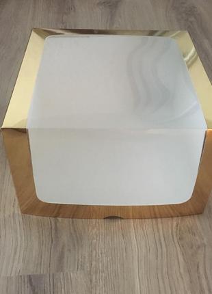 Коробка для торта "золото", 250*250*150