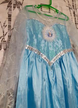 Карнавальное платье на 8-9 лет эльза ледяное сердце десней3 фото
