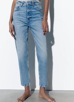 Zara базовые джинсы classic mom fit6 фото