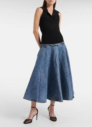 Юбка alaia джинсовая с резинкой на поясе