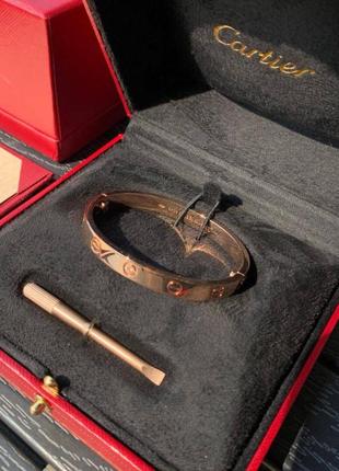 Cartier браслет love с отверткой розовое золото / картье браслет с отверткой в розом золоте