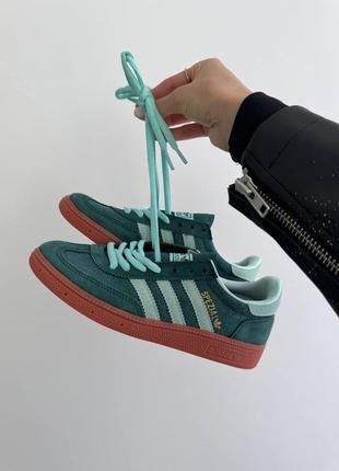 Женские кроссовки в стиле adidas spezial handball green premium.7 фото