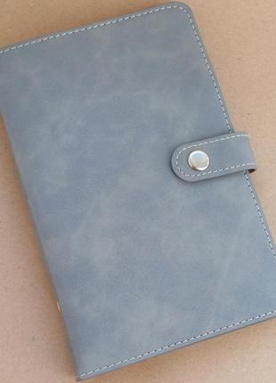 Блокнот органайзер для купюр із кольоровими прозорими конвертами файлами сірий а6...