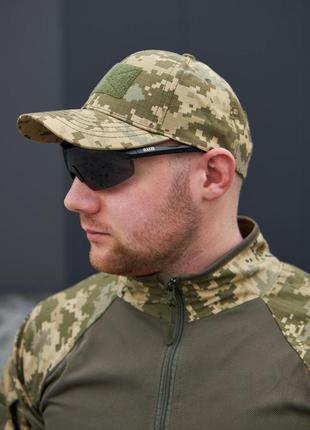 Бейсболка военная с липучками под шеврон рип-стоп пиксель military