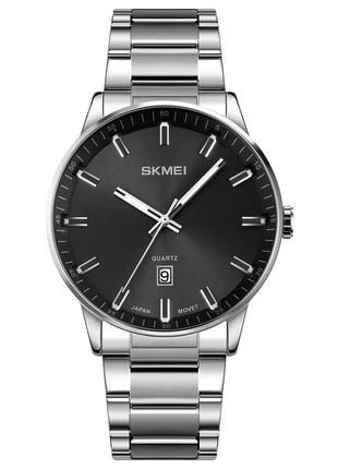Чоловічий наручний класичний годинник skmei 1878 (сріблястий)