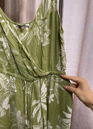 Комбинезон платья клеш длинной макси из натуральной ткани лето весна брюки костюм брюки3 фото