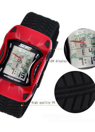 Детские часы машинка skmei 0961 (красный)