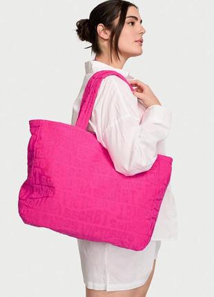 Пляжная сумка victoria's secret terry tote розовая3 фото