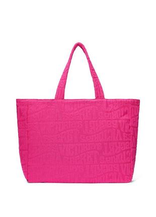 Пляжная сумка victoria's secret terry tote розовая2 фото