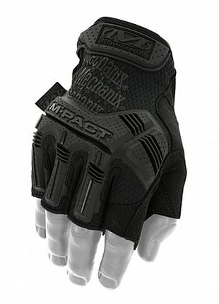 Військові штурмові рукавички без пальців mechanix m-pact fingerless чорний, m