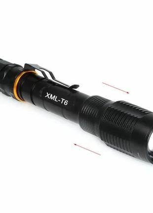 Ручной фонарик bailong police bl-2804-t6 + 2х18650 1000лм (5 режимов)