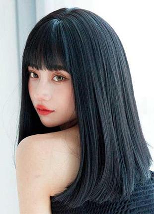 Парик длинное каре "брюнетка" - 43 см