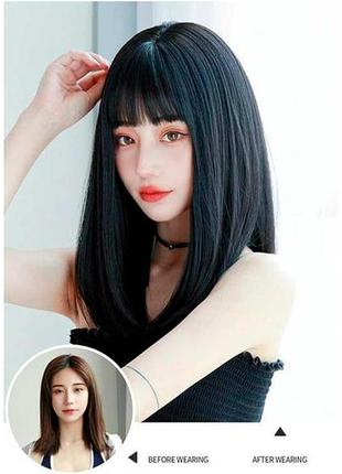 Парик длинное каре "брюнетка" - 43 см