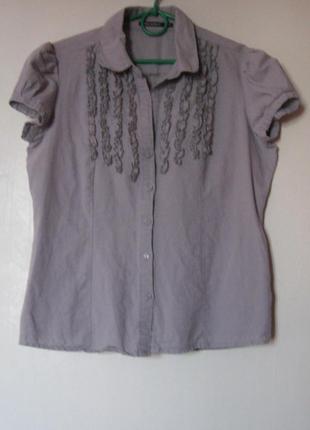 Блуза сіра льон бавовна1 фото