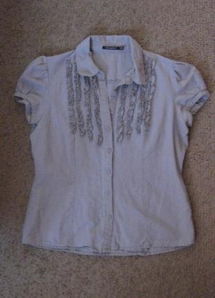 Блуза сіра льон бавовна5 фото