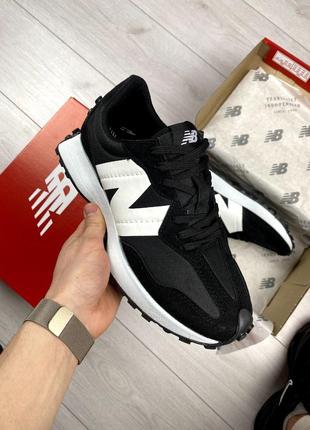 New balance 327 black and white1 фото