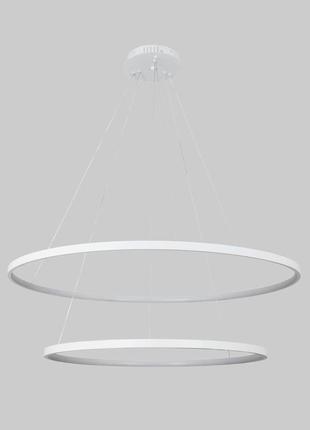 Белая кольцевая светодиодная двойная люстра 60+80см «circle» (52-9832-2a white led (600+800))