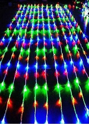 Гірлянда штора водоспад 480 rgb led 3.0х3.0м кольорова