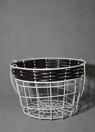 Кошик для зберігання плетений металевий decorart лоза маленький 25x35 см білий кошик для білизни, іграшок