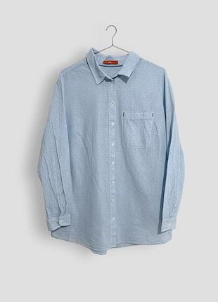 Сорочка жіноча з бавовни блакитна в смужку бренд — s.oliver blackint xl-xxl