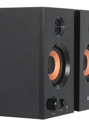 Акустические колонки defender aurora s20 (2.0) 2x10w (дерево) черные5 фото