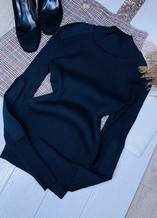 Новий чорний гольф zara s водолазка в рубчик трикотажна кофта зара осінній гольф