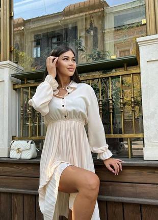 Платье миди с длинным рукавом 802