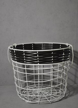 Кошик для зберігання плетений металевий decorart "лоза великий" 35x45 см білий кошик для білизни, іграшок