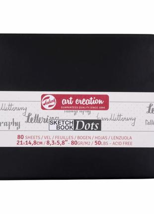 ~#~блокнот для графіки та каліграфії у крапку talens art creation dots 80г/м2, 21х15см, 80л, чорний, royal1 фото