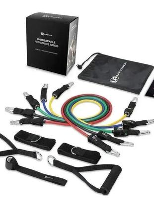 Набор трубчатых эспандеров для упражнений u-powex home gym 5 шт.