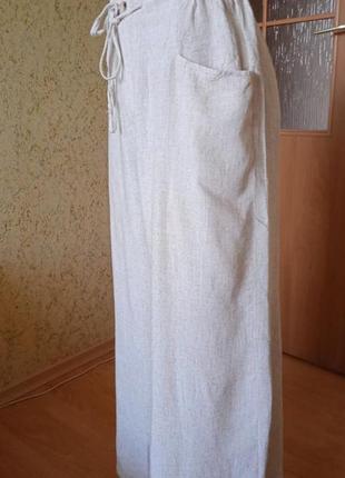 Натуральные льняные вискозные брюки кюлоты shein.