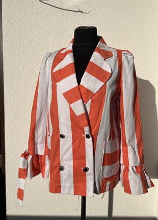 Жакет женский, пиджак, коттон, оранжевый, стильный жакет