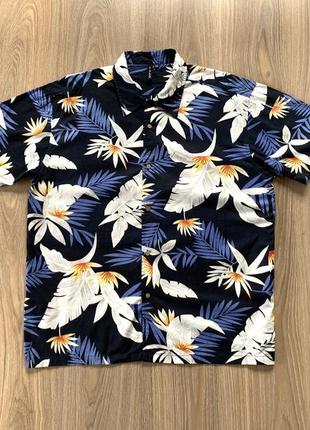 Мужская хлопковая рубашка гавайка с принтом relco