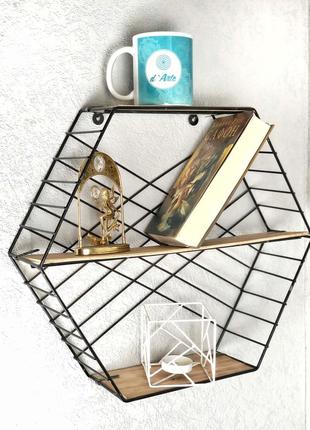 Полочка настенная decorart "шесть" 38х43х12 см черный