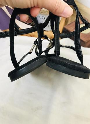 Босоножки 23 см вьетнамки сандали чёрные6 фото