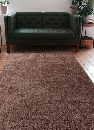 Ковер с длинным ворсом 1,5х2,3 м super lux shaggy dark brown 6365а