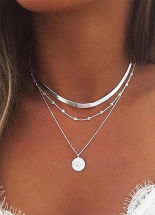 Потрійний ланцюжок з підвіскою тройная цепочка с подвеской 12149