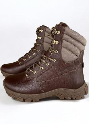 Мужские тактические демисезонные берцы. 36-49р коричневые. гидрофобная кожа! dsdm-1022
