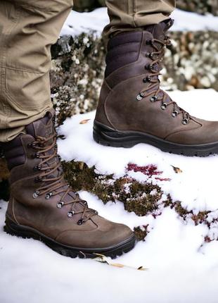 Берці демісезонні тактичні жіночі. 35-47р коричневі. гідрофобна натуральна шкіра! stdf-2106