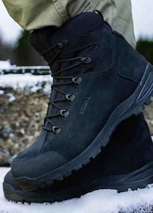 Берці зимові тактичні чоловічі. 39-47р чорні. зносостійка підошва! stzm-1016