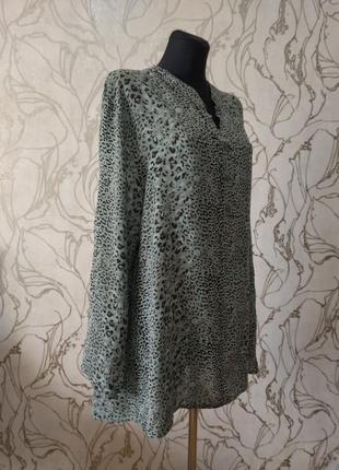 Блуза блузка туника животный принт удлиненная вискоза италия р.52-543 фото