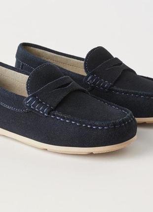 Дитячі шкіряні лофери zara